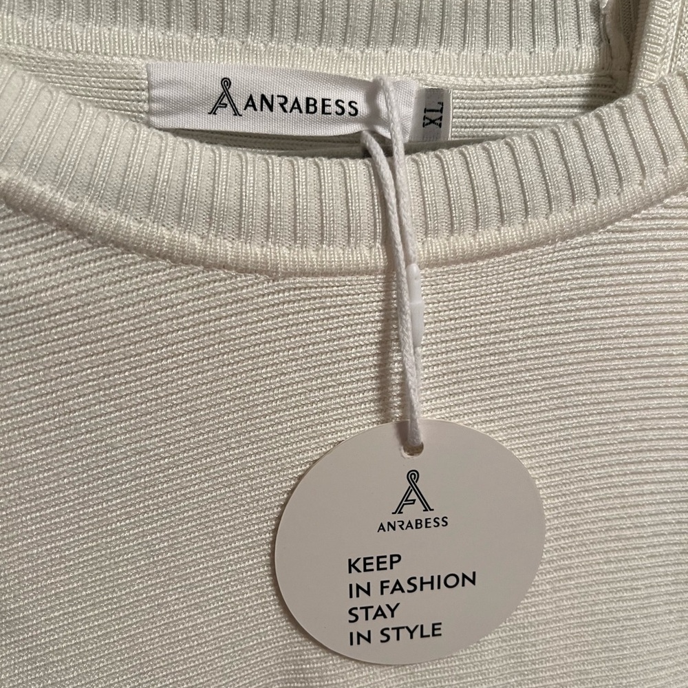 Anrabess 2 piece white/ivory sweater dress XL